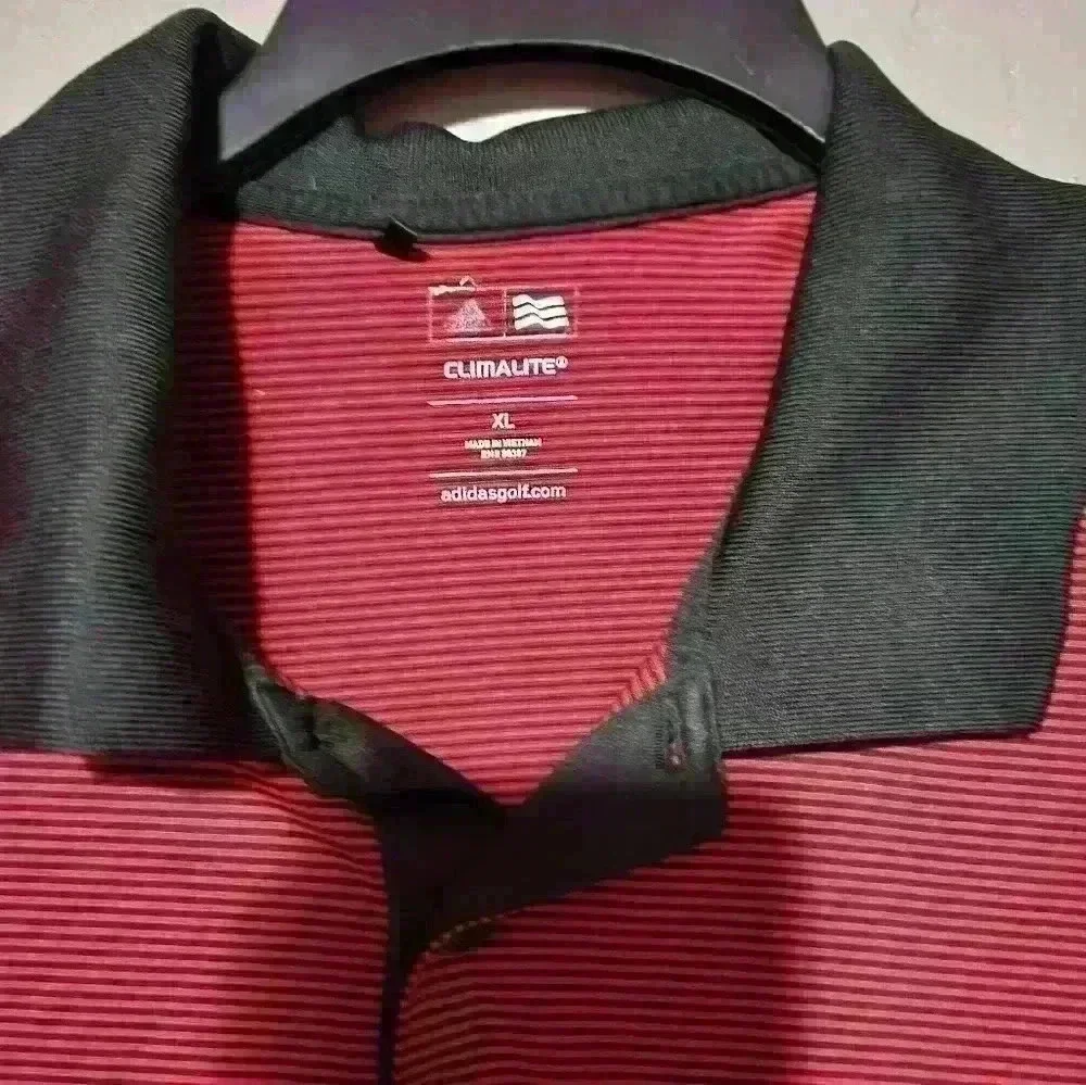 Adidas Climafit Polo Red and black stripes size XL